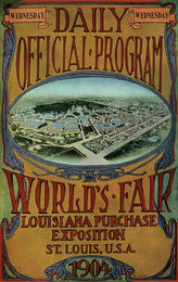 WORLD'S FAIR LOUISIANA PURCHASE EXPOSITION ST. LOUIS, U.S.A. 1904 WEDNESDAY DAILY WEDNESDAY OFFICIAL PROGRAM logo