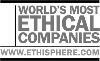 WORLD'S MOST ETHICAL COMPANIES WWW.ETHISPHERE.COM logo