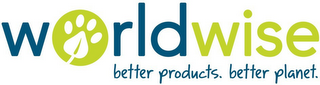 WORLDWISE BETTER PRODUCTS, BETTER PLANET. logo