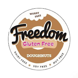 WORRY FREE FREEDOM GLUTEN FREE DOUGHNUTS DAIRY FREE · SOY FREE · NUT FREE logo