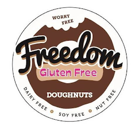 WORRY FREE FREEDOM GLUTEN FREE DOUGHNUTS DAIRY FREE · SOY FREE · NUT FREE logo