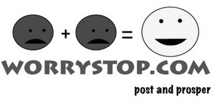 + = WORRYSTOP.COM POST AND PROSPER logo