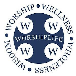 WORSHIP WELLNESS WHOLENESS WISDOM WORSHIPLIFE W W W W logo