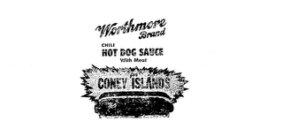 WORTHMORE BRAND CHILI HOT DOG SAUCE WITHMEAT FOR CONEY ISLANDS logo