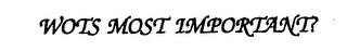 WOTS MOST IMPORTANT? logo