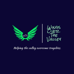 WOV WINGS OVER THE VALLEY HELPING THE VALLEY OVERCOME TRAGEDIES. logo