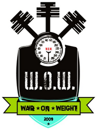WOW, WAR ON WEIGHT AND 2009 logo
