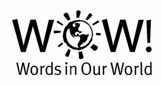 WOW! WORDS IN OUR WORLD logo