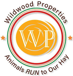 WP WILDWOOD PROPERTIES ANIMALS RUN TO OUR HAY logo