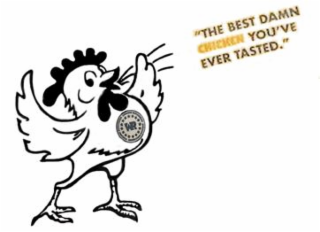 WR GENUINE ROTISSERIED GENUINE ROTISSERIED GENUINE ROTISSERIED "THE BEST DAMN CHICKEN YOU'VE EVER TASTED." logo