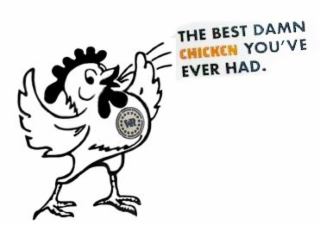 WR GENUINE ROTISSERIED GENUINE ROTISSERIED GENUINE ROTISSERIED THE BEST DAMN CHICKEN YOU'VE EVER HAD. logo