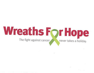 WREATHS FOR HOPE THE FIGHT AGAINST CANCER NEVER TAKES A HOLIDAY logo