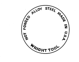 WRIGHT TOOL HOT FORGED ALLOY STEEL MADE IN U.S.A. logo