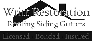 WRITT RESTORATION ROOFING SIDING GUTTERS LICENSED - BONDED - INSURED logo