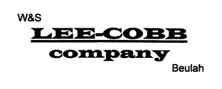 W&S LEE-COBB COMPANY BEULAH logo