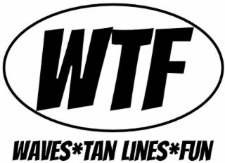 WTF WAVES*TAN LINES*FUN logo