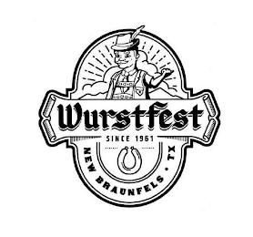 WURSTFEST SINCE 1961 NEW BRAUNFELS TX logo