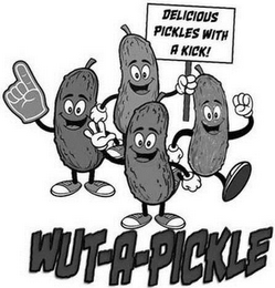 WUT-A-PICKLE DELICIOUS PICKLES WITH A KICK! logo