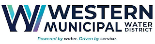 WW WESTERN MUNICIPAL WATER DISTRICT POWERED BY WATER. DRIVEN BY SERVICE. logo