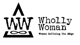 WW WHOLLY WOMAN WOMAN DEFINING THE EDGE logo
