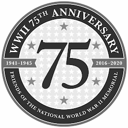 WWII 75TH ANNIVERSARY FRIENDS OF THE NATIONAL WORLD WAR II MEMORIAL 1941-1945 2016-2020 logo