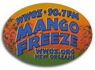 WWOZ 90.7 FM MANGO FREEZE WWOZ.ORG NEW ORLEANS logo