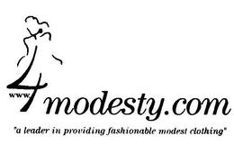 WWW.4MODESTY.COM "A LEADER IN PROVIDING FASHIONABLE MODEST CLOTHING" logo
