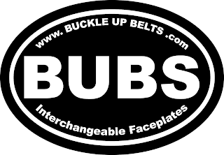 WWW.BUCKLEUPBELTS.COM BUBS INTERCHANGEABLE FACEPLATES logo