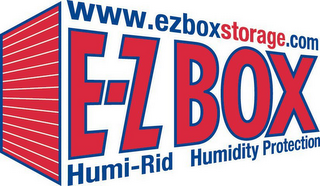 WWW.EZBOXSTORAGE.COM E-Z BOX HUMI-RID HUMIDITY PROTECTION logo