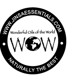 WWW.JINSAESSENTIALS.COM WONDERFUL OILS OF THE WORLD WOW NATURALLY THE BEST logo