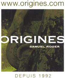 WWW.ORIGINES.COM ORIGINES SAMUEL ROGER DEPUIS 1992 logo