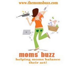 WWW.THEMOMSBUZZ.COM. MOM'S BUZZ. HELPING MOMS BALANCE THEIR ACT! logo