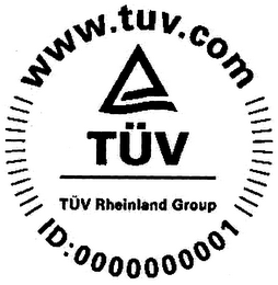 WWW.TUV.COM TÜV RHEINLAND GROUP ID: 00000001 logo