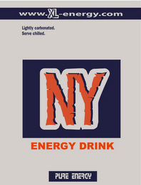 WWW.XL-ENERGY.COM NY ENERGY DRINK PURE ENERGY logo