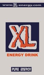 WWW.XL-ENERGY.COM XL ENERGY DRINK PURE ENERGY logo