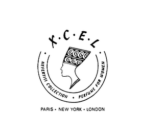 X C E L NEFERTITI COLLECTION PERFUME FOR WOMEN PARIS NEW YORK LONDON logo