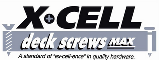 X-CELL MAX DECK SCREWS A STANDARD OF "EX-CELL-ENCE" IN QUALITY HARDWARE logo