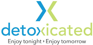 X DETOXICATED ENJOY TONIGHT ENJOY TOMORROW logo