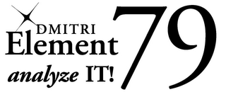 X DMITRI ELEMENT 79 ANALYZE IT! logo