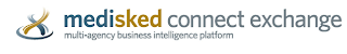 X MEDISKED CONNECT EXCHANGE MULTI-AGENCY BUSINESS INTELLIGENCE PLATFORM logo