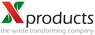 X PRODUCTS THE WASTE TRANSFORMING COMPANY logo