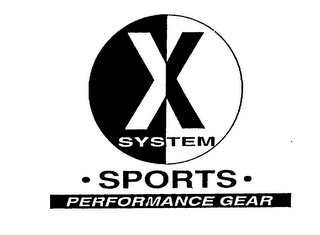 X SYSTEM SPORTS PERFORMANCE GEAR logo