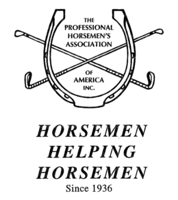X THE PROFESSIONAL HORSEMEN'S ASSOCIATION OF AMERICA INC. HORSEMEN HELPING HORSEMEN SINCE 1936 logo
