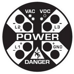 X VAC VDC - L2 + - L3 + POWER - L1 + - GND + DANGER