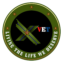 X VET LIVING THE LIFE WE DESERVE logo