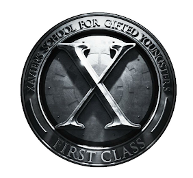 XAVIER'S SCHOOL FOR GIFTED YOUNGSTERS X FIRST CLASS logo