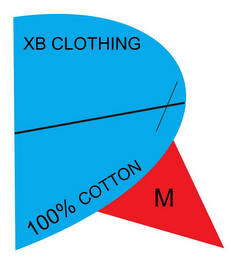 XB CLOTHING 100% COTTON SIZE logo