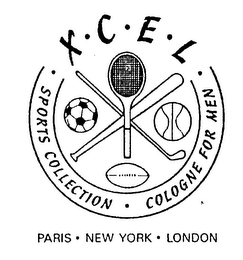 XCEL SPORTS COLLECTION COLOGNE FOR MEN PARIS NEW YORK LONDON logo