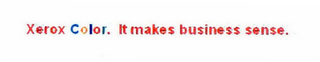 XEROX COLOR. IT MAKES BUSINESS SENSE. logo