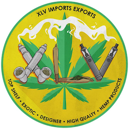 XLV XLV IMPORTS EXPORTS TOP SHELF  EXOTIC  DESIGNER  HIGH QUALITY  HEMP PRODUCTS logo